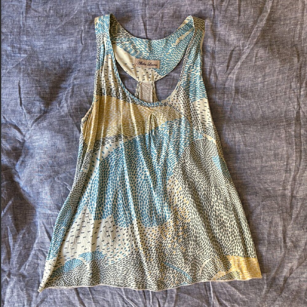Alisha Levine Silk Tank Top Racer Back
